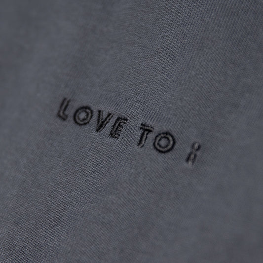 T-shirt / LOVE TO i (Black Embroidery Tee)
