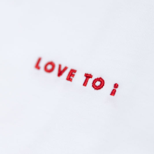 T-shirt / LOVE TO i (Red Embroidery Tee)
