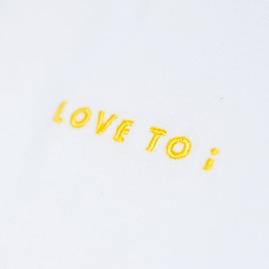 T-shirt / LOVE TO i (Yellow Embroidery Tee)
