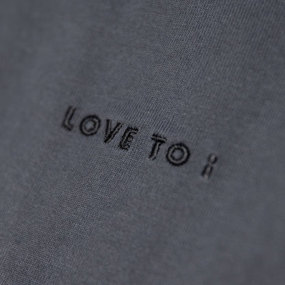 T-shirt / LOVE TO i (Black Embroidery Tee)