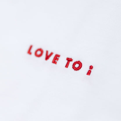 T-shirt / LOVE TO i (Red Embroidery Tee)