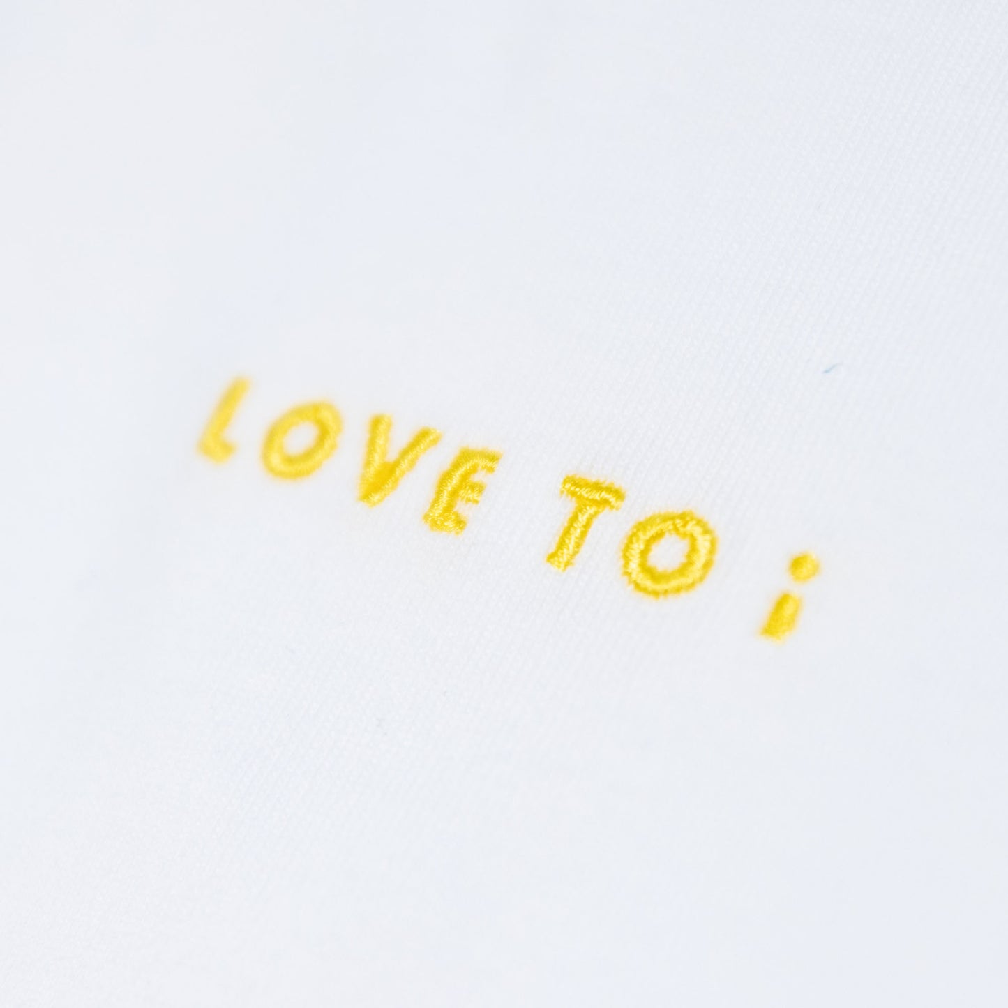 T-shirt / LOVE TO i (Yellow Embroidery Tee)