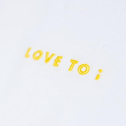 T-shirt / LOVE TO i (Yellow Embroidery Tee)