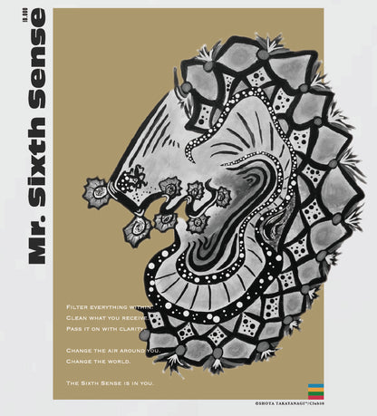 Mr. Sixth Sense Tee / 第六感クン｜White × Monochrome
