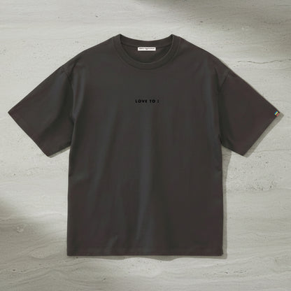 T-shirt / LOVE TO i (Black Embroidery Tee)